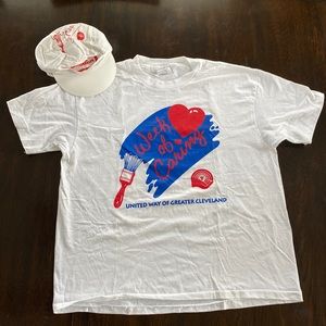 Vintage United way t-shirt and painters cap